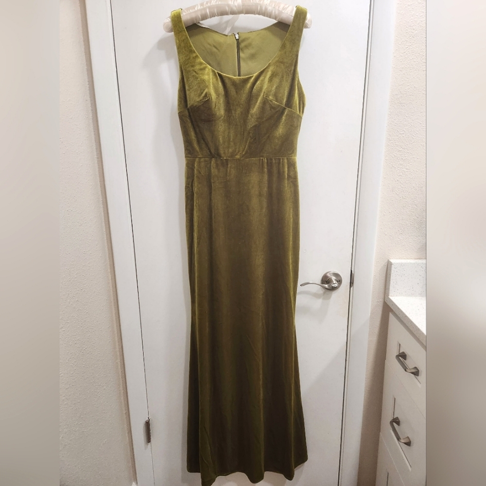 NEW Dusty Sage Velvet Bridesmaid Dress